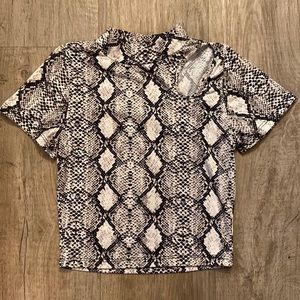 Snakeskin cutout crop top